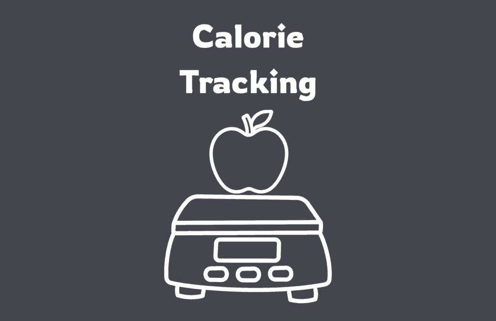 Apple on scale, calorie tracking